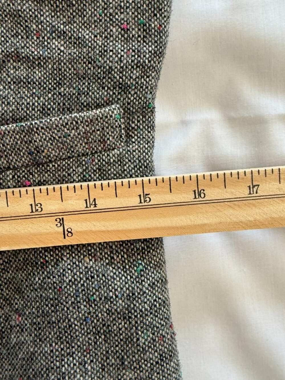 Vintage 90s Esprit Wool Blend Tweed Button Front Jumper Maxi Dress Size L - Picture 6 of 9